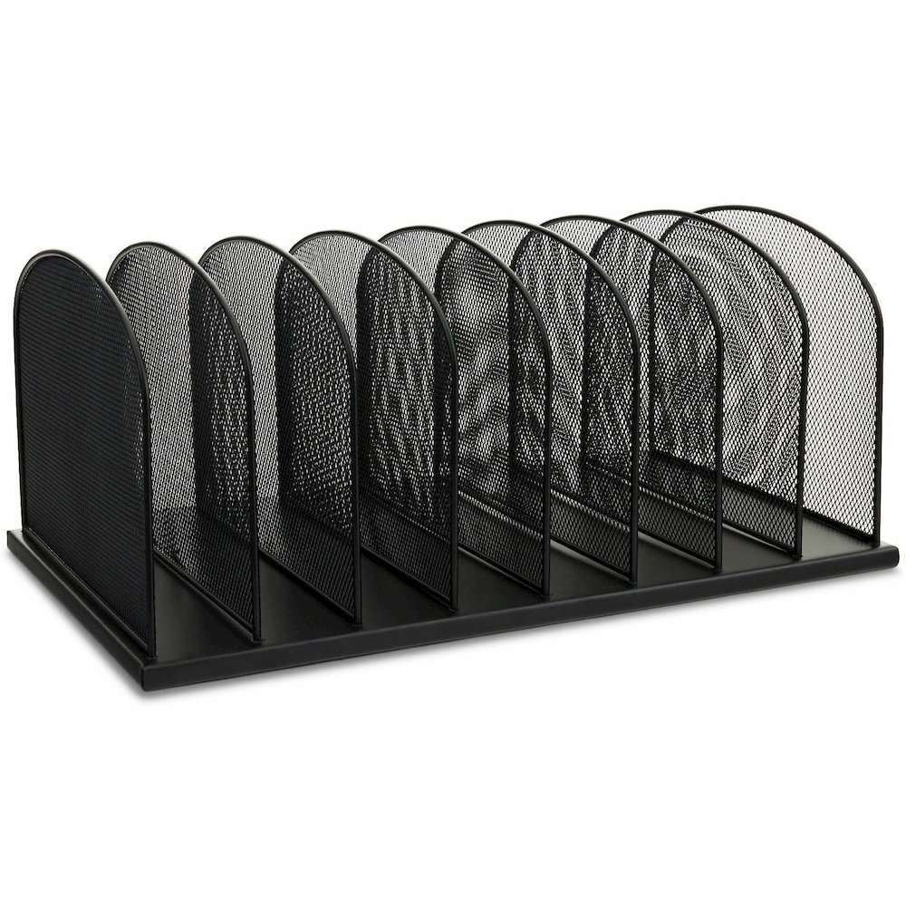 Safco Mesh Desk Organizers - 8 Compartment(s) - Compartment Size : 2" - 8.25" Height x 19.25" Width x 11.50" Depth - Desktop - Powder Coated - Black - Steel - 1 Each. Picture 5