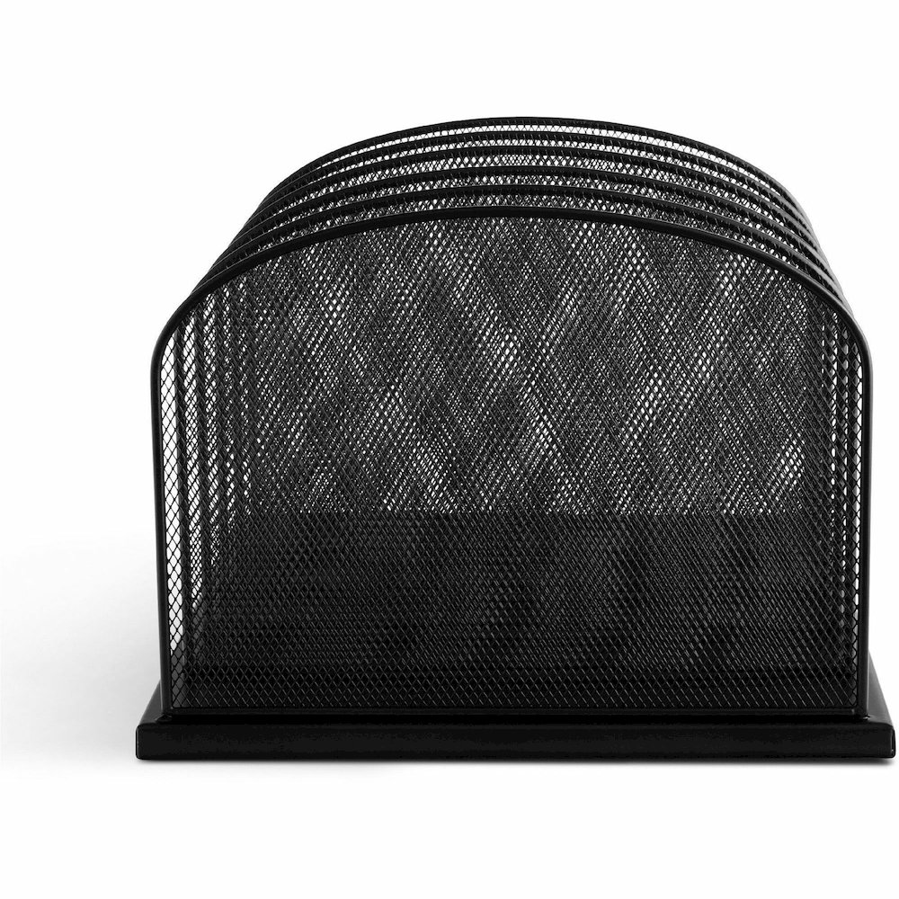 Safco Mesh Desk Organizers - 5 Compartment(s) - Compartment Size : 2" - 8.25" Height x 12.50" Width x 11.25" Depth - Desktop - Powder Coated - Black - Steel - 1 Each. Picture 6