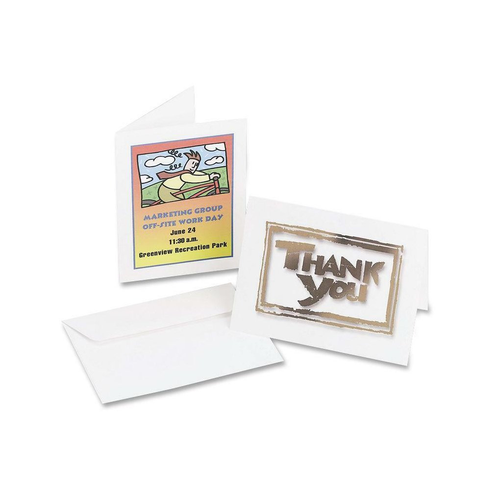Avery&reg; Note Cards & Envelopes, 4.25" x 5.5" , Matte, 60ct (8315) - 97 Brightness - 5 1/2" x 4 1/4" - 80 lb Basis Weight - 216 g/m² Grammage - Matte - Heavyweight, Smooth Edge, Double-sided, P. Picture 2