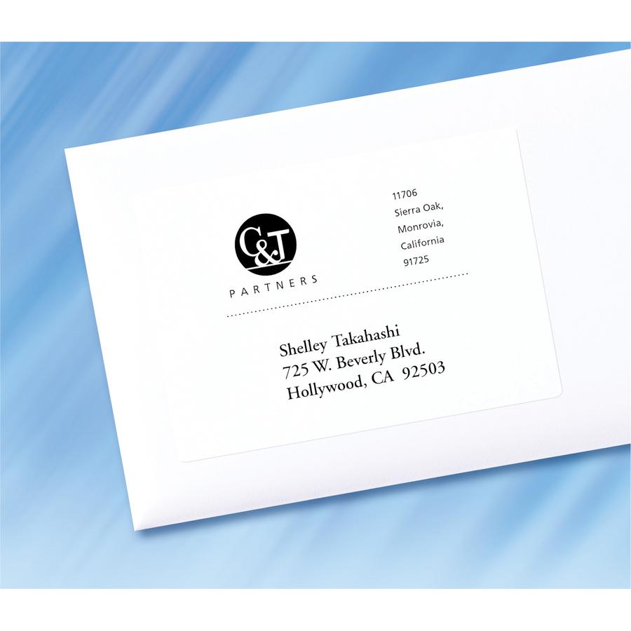 Avery&reg; Shipping Labels, Sure Feed, 3-1/2" x 5" , 400 Labels (5168) - 3 1/2" Width x 5" Length - Permanent Adhesive - Rectangle - Laser - Matte - White - Paper - 4 / Sheet - 100 Total Sheets - 400 . Picture 2