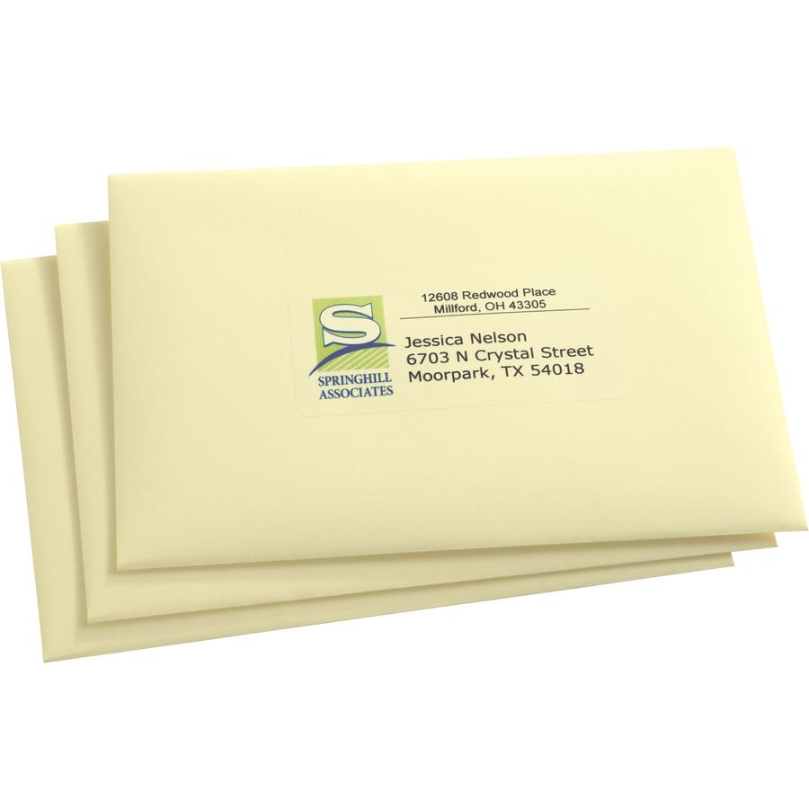 Avery&reg; Clear Shipping Labels, Sure Feed, 2" x 4" , 500 Labels (5663) - 2" Width x 4" Length - Permanent Adhesive - Rectangle - Laser - Matte - Clear - Film - 10 / Sheet - 50 Total Sheets - 500 Tot. Picture 4