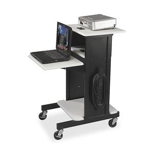 MooreCo 3-Shelf Presentation Cart - 2 x Shelf(ves) - 4.8" Height x 27" Width x 7.2" Depth - Gray. Picture 3
