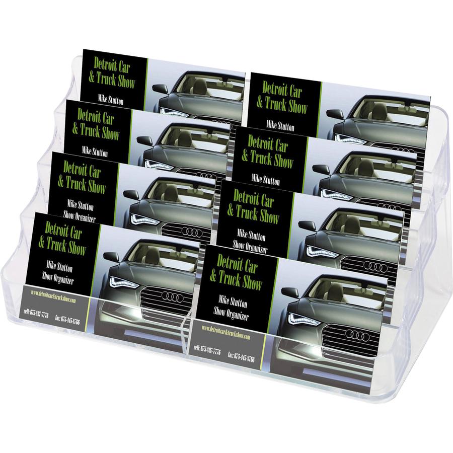 Deflecto Business Card Holder - 0.4" x 7.9" x 3.5" x - Acrylic - 1 Each - Clear. Picture 9