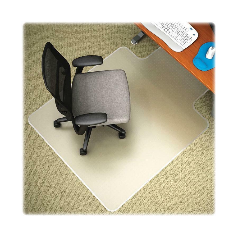 Deflecto DuraMat for Carpet - Carpeted Floor - 60" Length x 46" Width - Lip Size 12" Length x 25" Width - Vinyl - Clear - 1Each. Picture 8