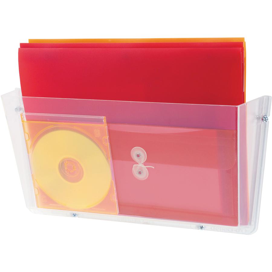 Deflecto Unbreakable DocuPocket - 1 Pocket(s) - 1 Compartment(s) - 6.50" Height x 14.50" Width x 3" Depth - Unbreakable - Clear - Plastic - 1 Each. Picture 2