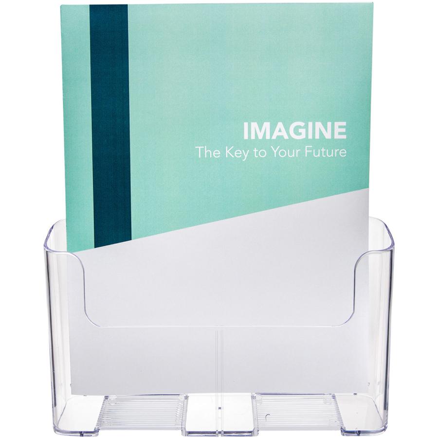 Deflecto Single Compartment DocuHolder - 1 Pocket(s) - 10.8" Height x 9.3" Width x 3.8" DepthDesktop - Magazine Size - Clear - Plastic - 1 Each. Picture 3