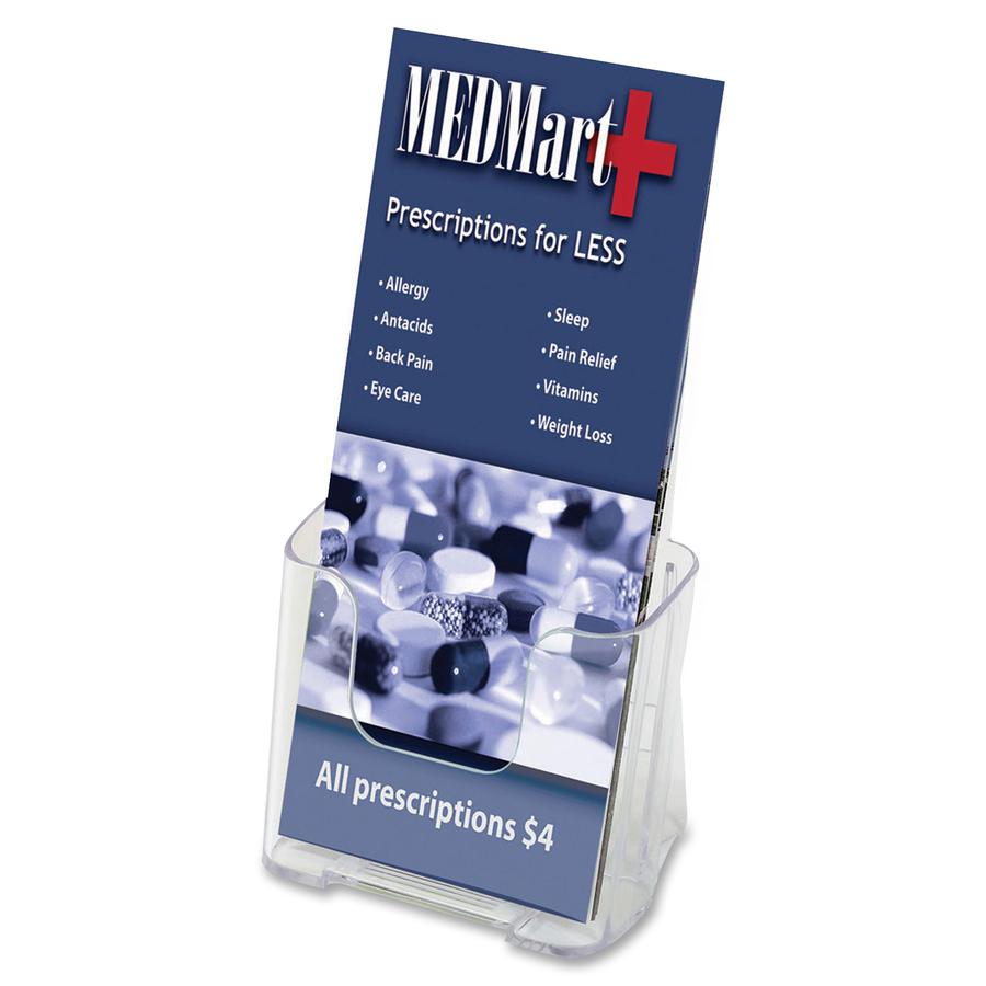 Deflecto Single Compartment DocuHolder - 1 Pocket(s) - 7.75" Height x 4.38" Width x 3.25" Depth - Desktop - Clear - Plastic - 1 Each. Picture 7