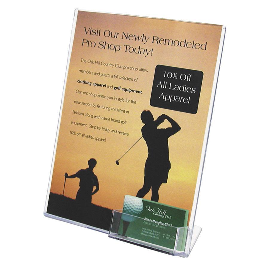 Deflecto Superior Image Slanted Sign Holders - 1 Each - 11" Width x 8.5" Height - Rectangular Shape - Plastic - Clear. Picture 8