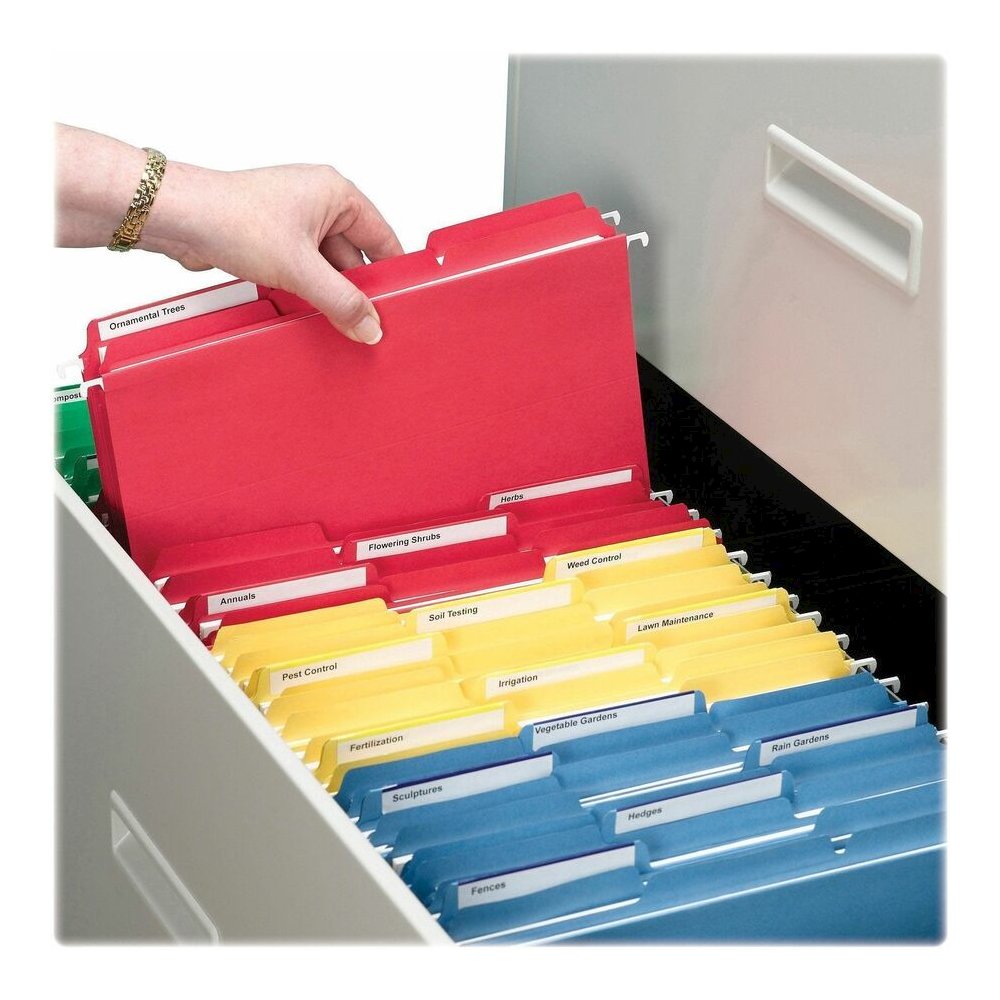 Smead 1/3 Tab Cut Letter Recycled Interior File Folder - 8 1/2" x 11" - 3/4" Expansion - Top Tab Location - Assorted Tab Position - 11 pt. - 1 Plys - Green, Orange, Red, Sky Blue, Yellow - 10% Recycle. Picture 7
