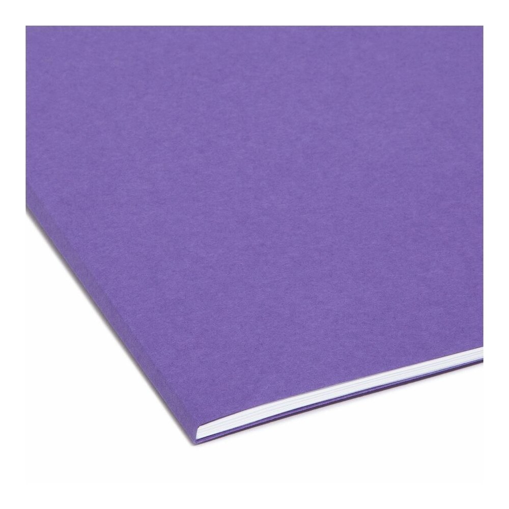 Smead 1/3 Tab Cut Letter Recycled Interior File Folder - 8 1/2" x 11" - 3/4" Expansion - Top Tab Location - Assorted Tab Position - 11 pt. - 1 Plys - Paper - Purple - 10% Recycled - 100 / Box. Picture 6