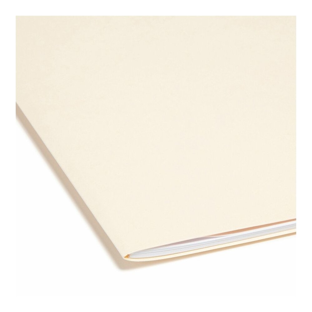 Smead Straight Tab Cut Letter Recycled Top Tab File Folder - 8 1/2" x 11" - Internal Pocket - 11 pt. - 2 Plys - Manila - Reinforced, Heavyweight - 10% Recycled - 50 / Box. Picture 7