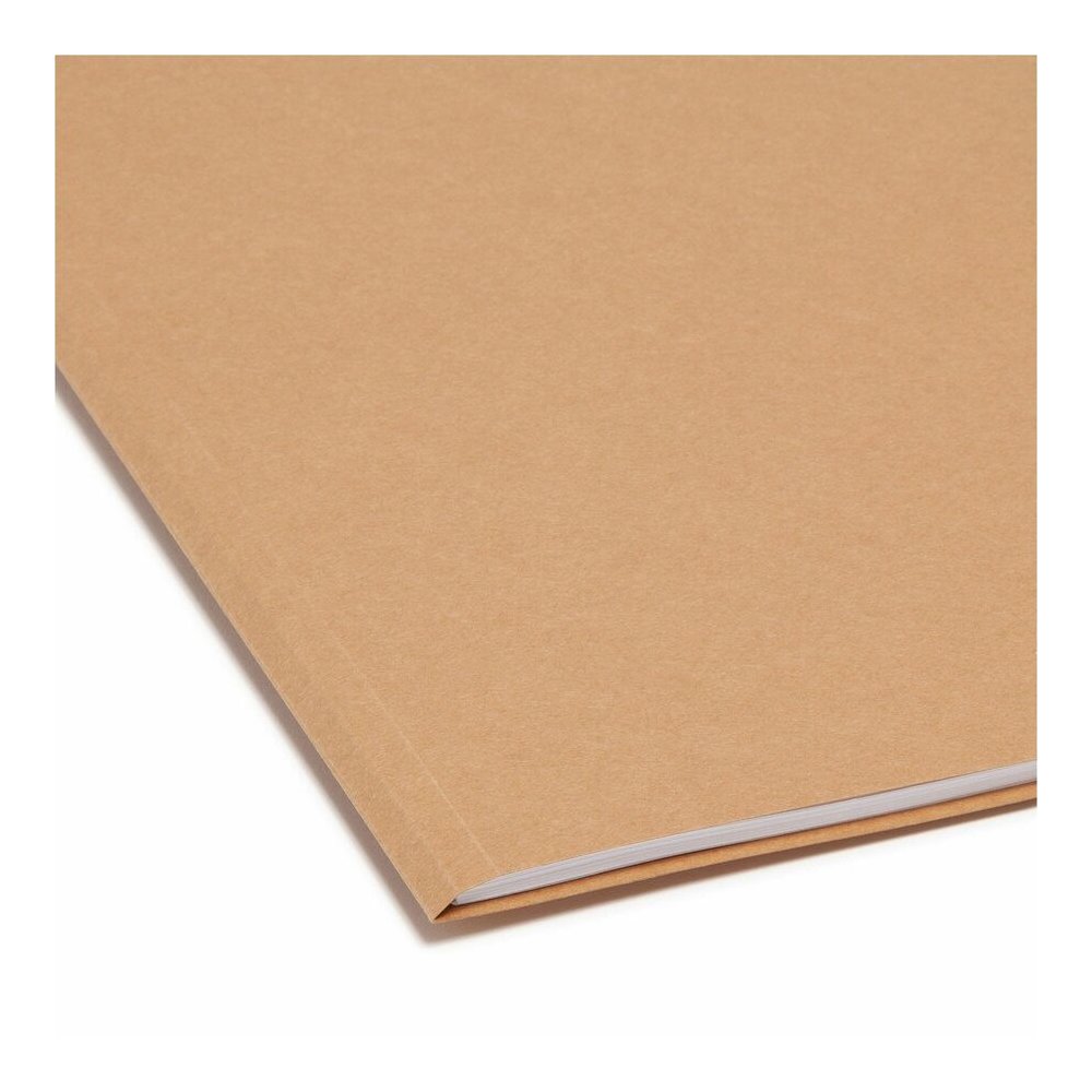 Smead Straight Tab Cut Letter Recycled Top Tab File Folder - 8 1/2" x 11" - 3/4" Expansion - 11 pt. - 2 Plys - Kraft - 10% Recycled - 100 / Box. Picture 6