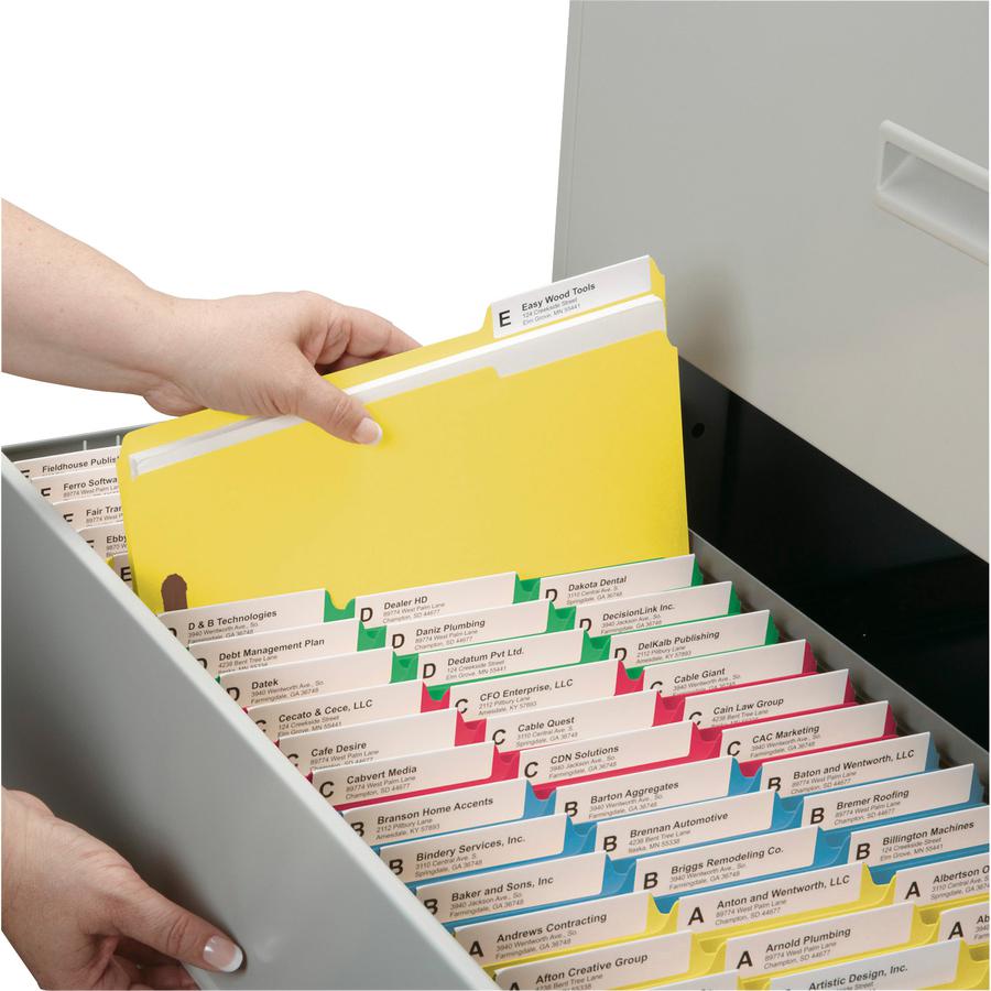 Smead Colored 1/3 Tab Cut Letter Recycled Fastener Folder - 8 1/2" x 11" - 3/4" Expansion - 2 x 2K Fastener(s) - 2" Fastener Capacity for Folder - Top Tab Location - Assorted Position Tab Position - B. Picture 5