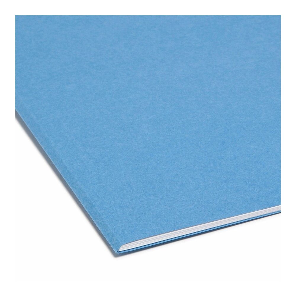 Smead Straight Tab Cut Letter Recycled Top Tab File Folder - 8 1/2" x 11" - 3/4" Expansion - 11 pt. - 2 Plys - Blue - Reinforced - 10% Recycled - 100 / Box. Picture 6