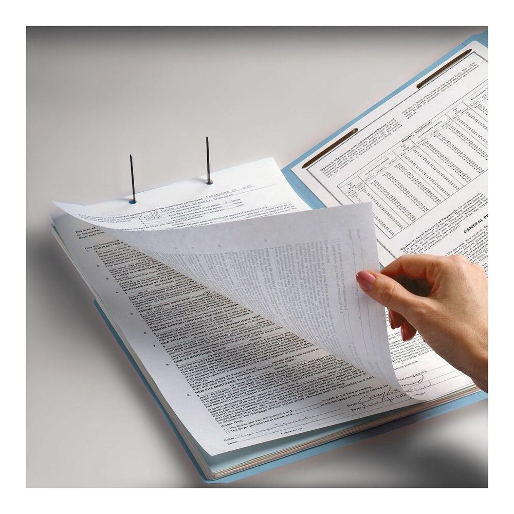 Smead Colored 1/3 Tab Cut Letter Recycled Fastener Folder - 8 1/2" x 11" - 3/4" Expansion - 2 x 2K Fastener - 2" for Folder - Top Tab Location - Assorted Tab Position - 11 pt. - 2 Plys - Blue - Reinfo. Picture 3