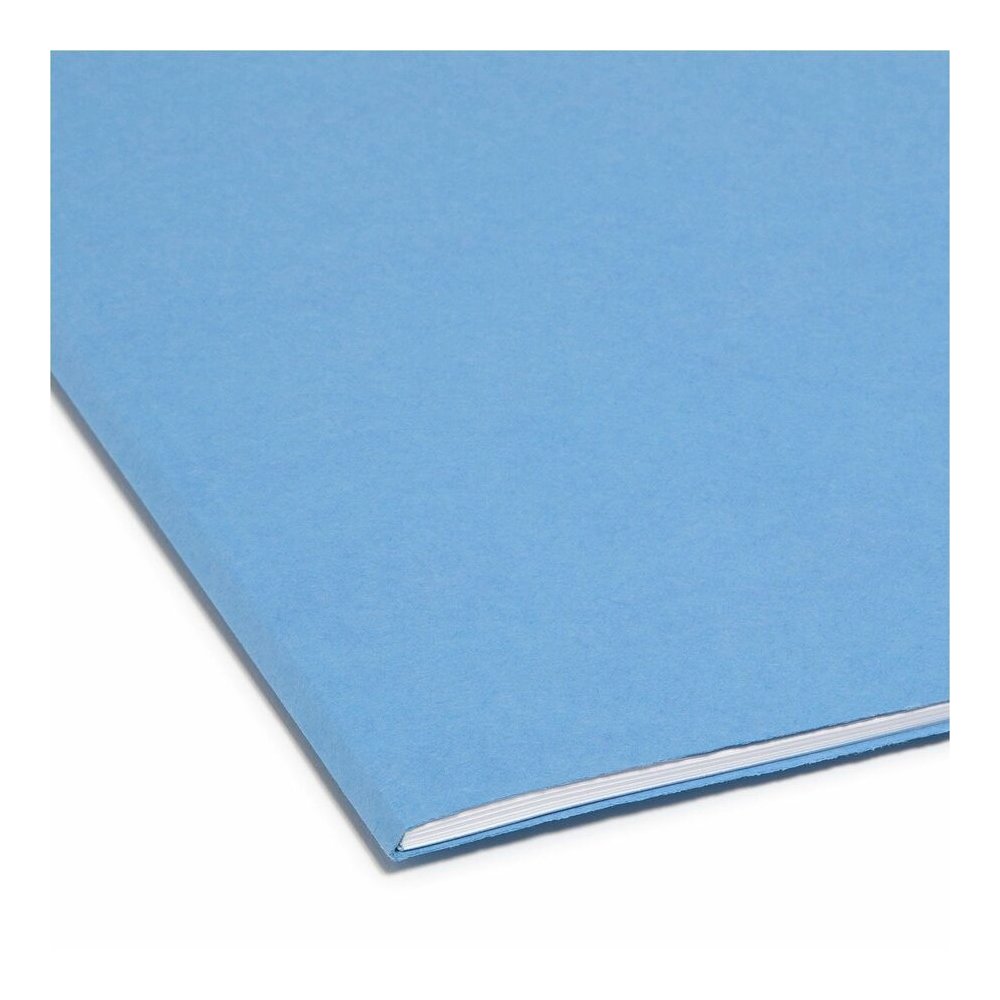 Smead 1/3 Tab Cut Letter Recycled Top Tab File Folder - 8 1/2" x 11" - 3/4" Expansion - Top Tab Location - Assorted Tab Position - 11 pt. - 1 Plys - Blue - Rounded Corner - 10% Recycled - 100 / Box. Picture 7