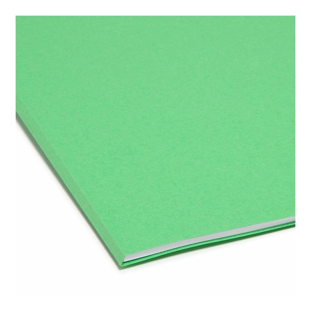 Smead Colored 1/3 Tab Cut Letter Recycled Top Tab File Folder - 8 1/2" x 11" - 3/4" Expansion - Top Tab Location - Assorted Tab Position - 11 pt. - 1 Plys - Green - Rounded Corner - 10% Recycled - 100. Picture 7