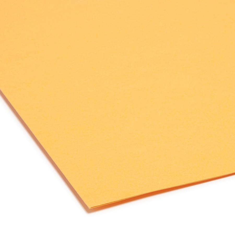 Smead Colored 1/3 Tab Cut Letter Recycled Top Tab File Folder - 8 1/2" x 11" - 3/4" Expansion - Top Tab Location - Assorted Position Tab Position - Goldenrod - 10% Recycled - 100 / Box. Picture 2