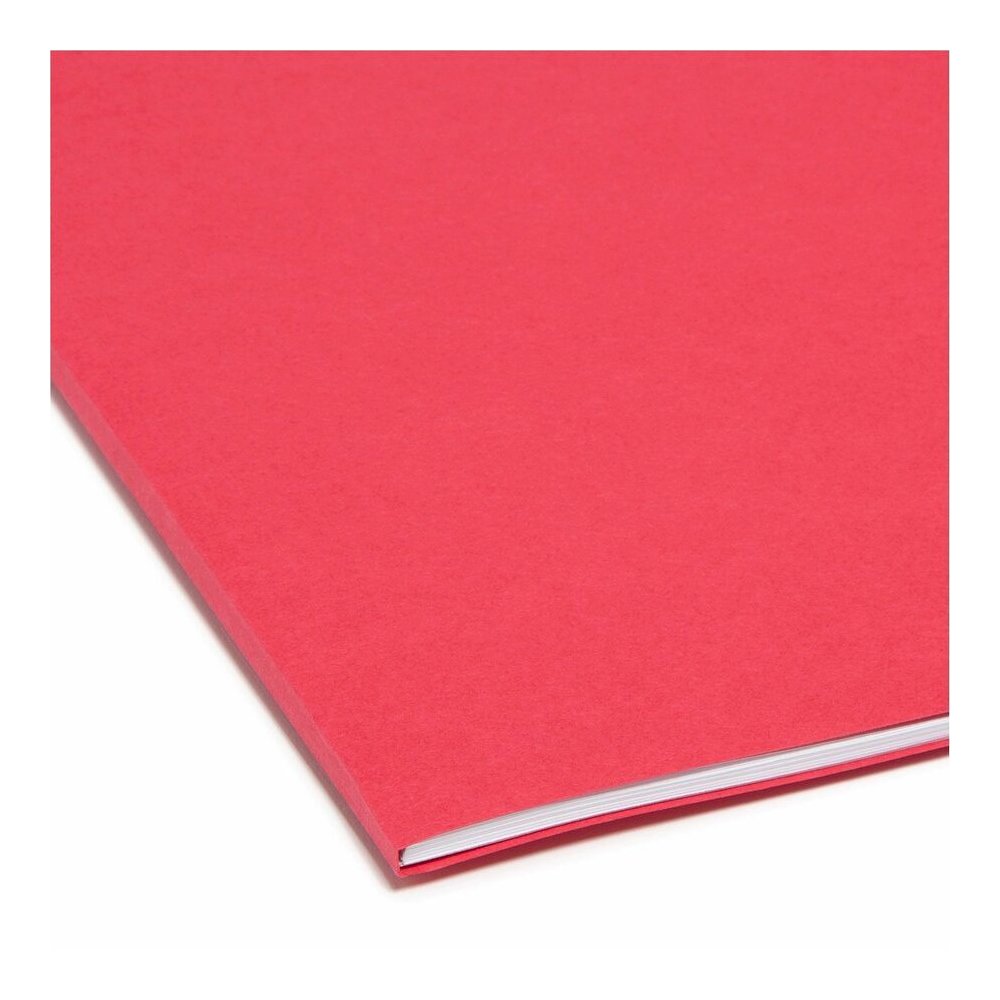 Smead 1/3 Tab Cut Letter Recycled Top Tab File Folder - 8 1/2" x 11" - 3/4" Expansion - Top Tab Location - Assorted Tab Position - 11 pt. - 1 Plys - Red - Rounded Corner - 10% Recycled - 100 / Box. Picture 7