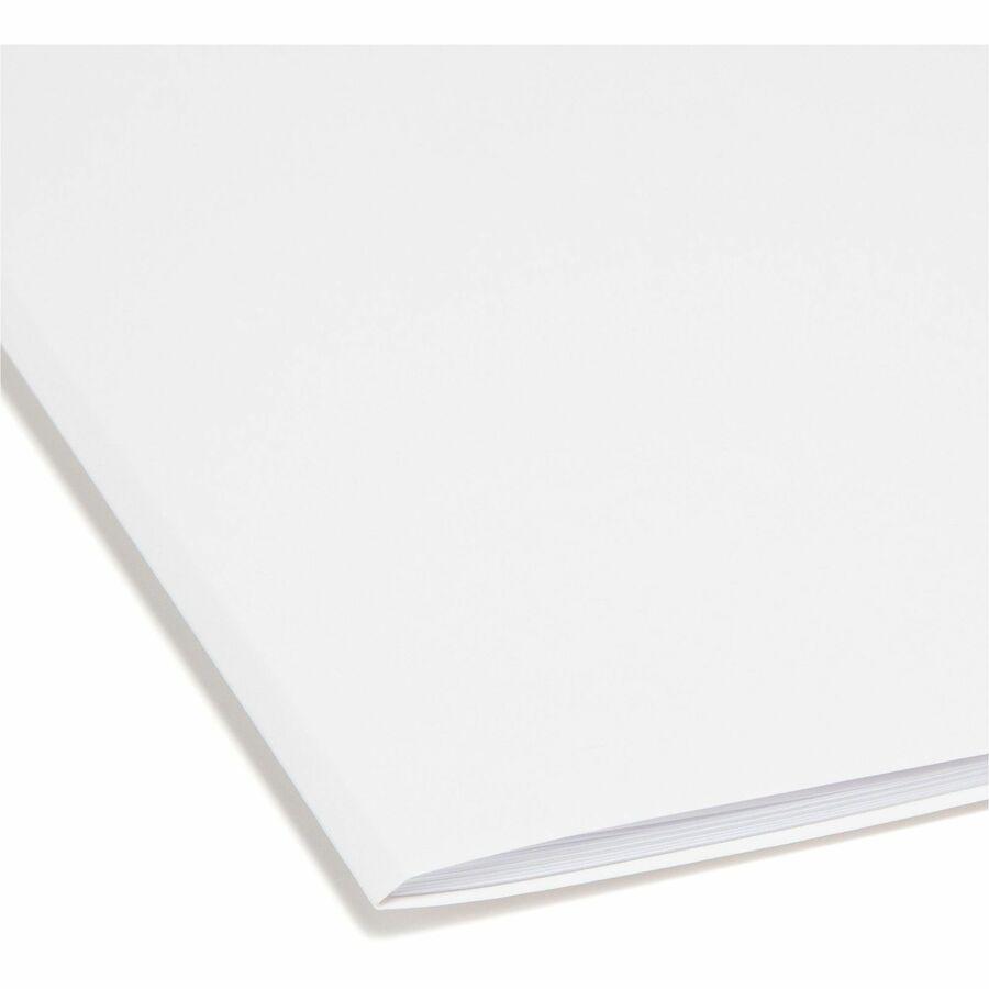 Smead Colored Straight Tab Cut Letter Recycled Top Tab File Folder - 8 1/2" x 11" - 3/4" Expansion - White - 10% Recycled - 100 / Box. Picture 2