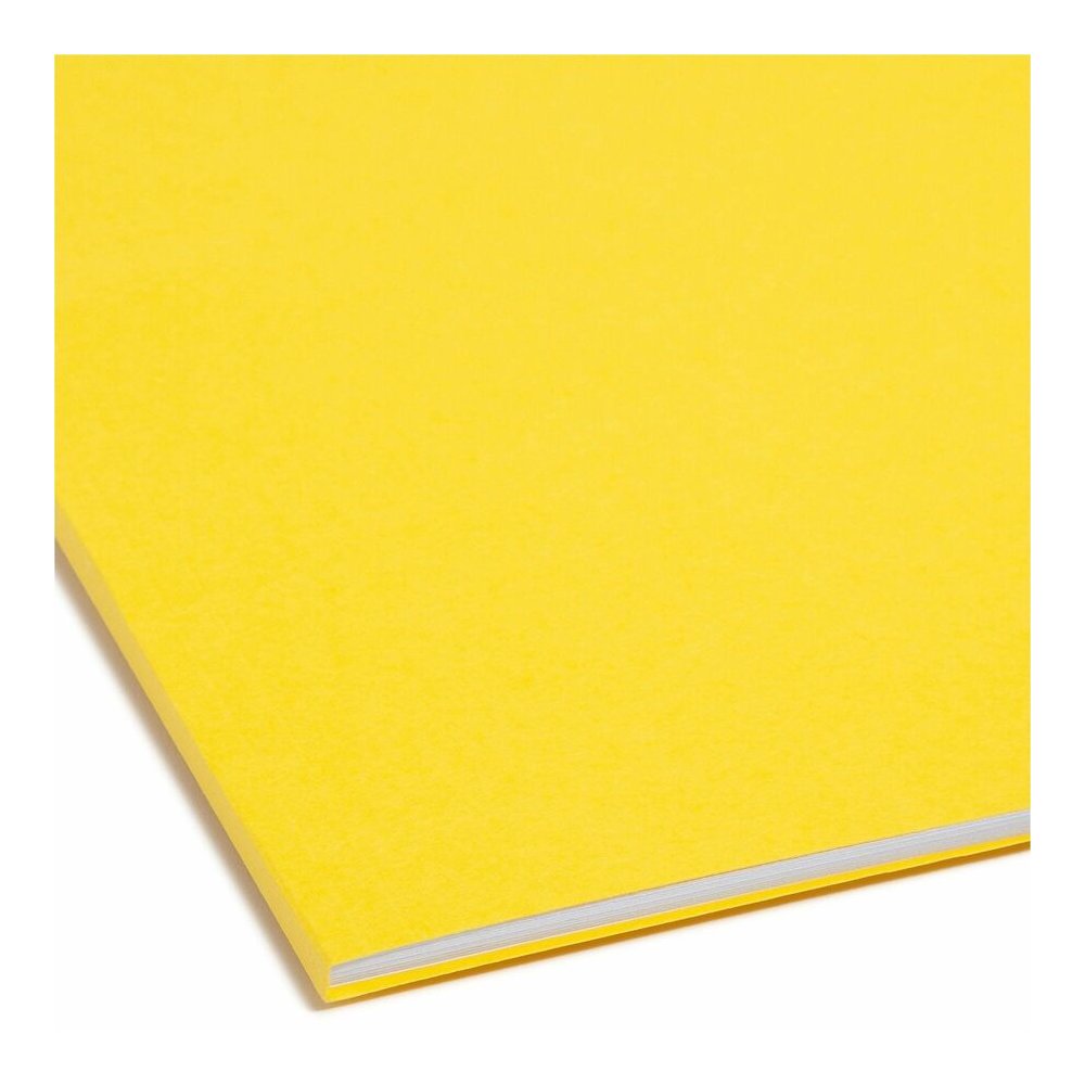 Smead Colored 1/3 Tab Cut Letter Recycled Fastener Folder - 8 1/2" x 11" - 3/4" Expansion - 2 x 2K Fastener - 2" for Folder - Top Tab Location - Assorted Tab Position - 11 pt. - 2 Plys - Yellow - Rein. Picture 6