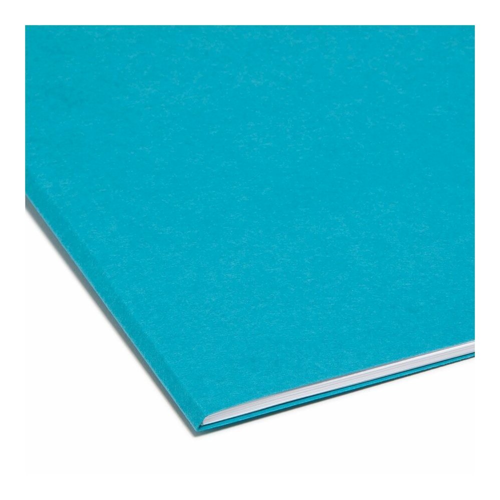 Smead Colored 1/3 Tab Cut Letter Recycled Top Tab File Folder - 8 1/2" x 11" - 3/4" Expansion - Top Tab Location - Assorted Tab Position - 11 pt. - 1 Plys - Teal - Rounded Corner - 10% Recycled - 100 . Picture 6