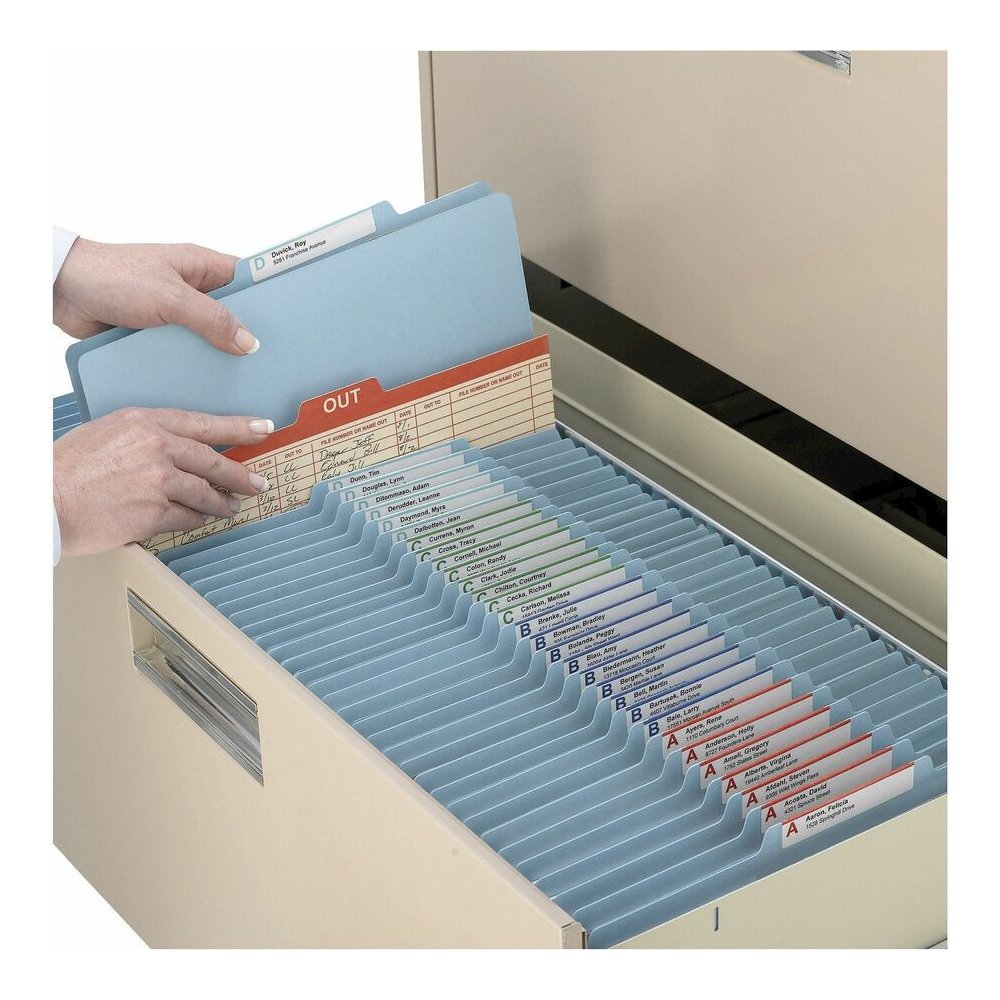 Smead Colored 2/5 Tab Cut Letter Recycled Classification Folder - 8 1/2" x 11" - 2" Expansion - 2 x 2B Fastener - 2" for Folder - Top Tab Location - Right of Center Tab Position - 1 Divider - 14 pt. -. Picture 4