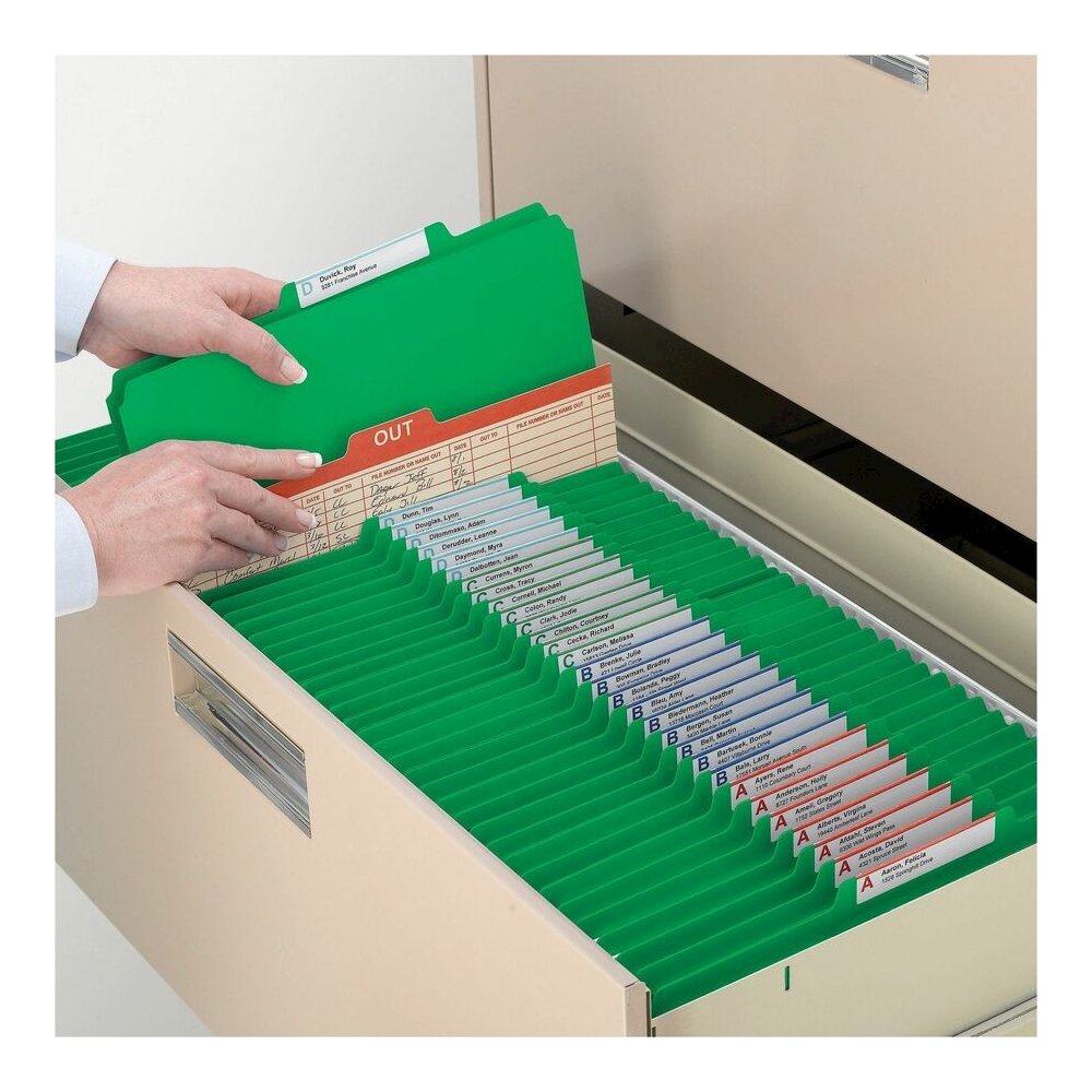 Smead Colored 2/5 Tab Cut Letter Recycled Classification Folder - 8 1/2" x 11" - 2" Expansion - 2 x 2B Fastener - 2" for Folder - Top Tab Location - Right of Center Tab Position - 1 Divider - 14 pt. -. Picture 6
