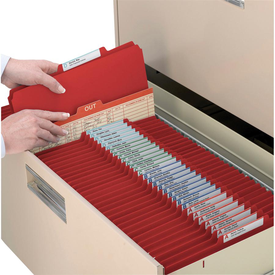Smead SafeSHIELD 2/5 Tab Cut Letter Recycled Classification Folder - 8 1/2" x 11" - 2" Expansion - 2 x 2S Fastener - 2" for Folder - Top Tab Location - Right of Center Tab Position - 1 Divider - 25 pt. Picture 2