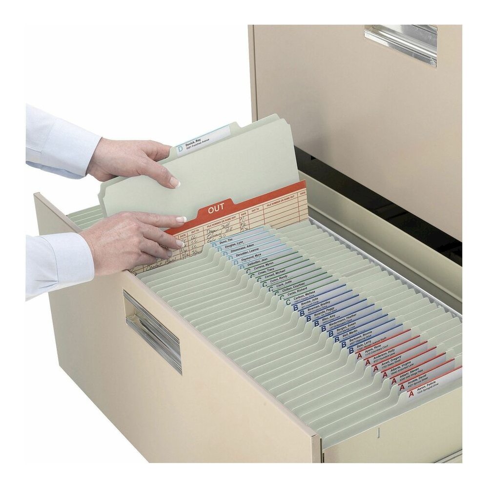 Smead SafeSHIELD 2/5 Tab Cut Letter Recycled Classification Folder - 8 1/2" x 11" - 2" Expansion - 2 x 2S Fastener - Folder - Top Tab Location - Right of Center Tab Position - 1 Divider - 25 pt. - Pre. Picture 6