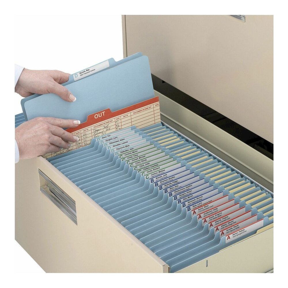 Smead Colored 2/5 Tab Cut Letter Recycled Classification Folder - 8 1/2" x 11" - 2" Expansion - 2 x 2B Fastener - 2" for Folder - Top Tab Location - Right of Center Tab Position - 2 Divider - 14 pt. -. Picture 7