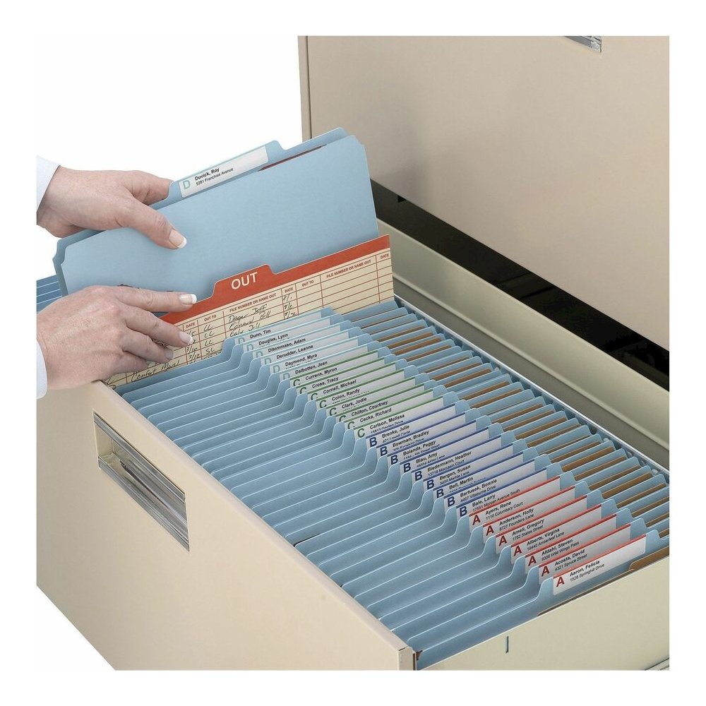 Smead SafeSHIELD 2/5 Tab Cut Letter Recycled Classification Folder - 8 1/2" x 11" - 2" Expansion - 2 x 2S Fastener - 2" for Folder - Top Tab Location - Right of Center Tab Position - 2 Divider - 25 pt. Picture 7