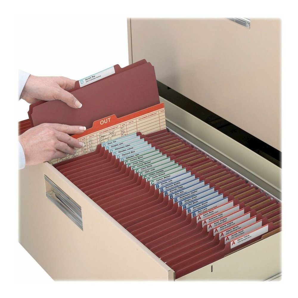 Smead SafeSHIELD 2/5 Tab Cut Letter Recycled Classification Folder - 8 1/2" x 11" - 2" Expansion - 2 x 2S Fastener - 2" for Folder - Top Tab Location - Right of Center Tab Position - 2 Divider - 25 pt. Picture 6