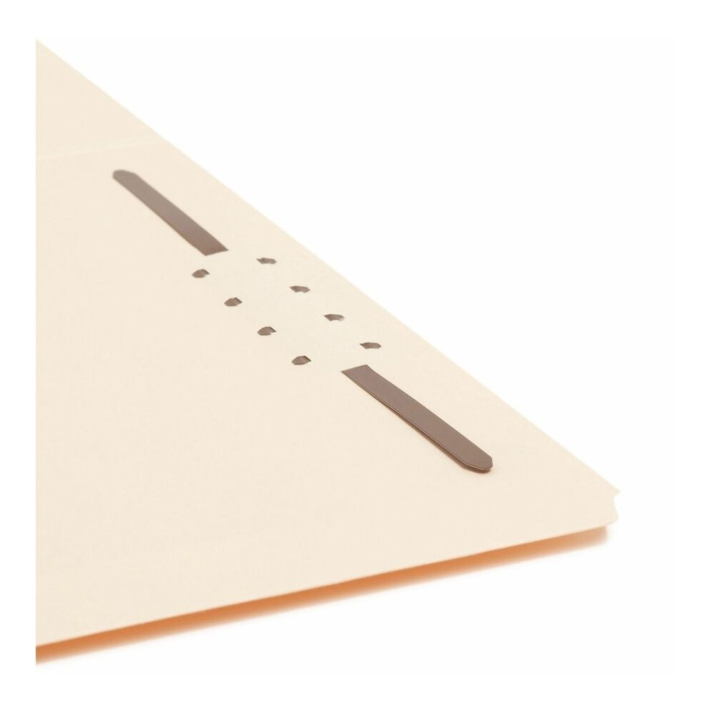 Smead Straight Tab Cut Letter Recycled Fastener Folder - 8 1/2" x 11" - 3/4" Expansion - 1 x 2K Fastener - 2" for Folder - 11 pt. - 2 Plys - Manila - Reinforced Tab - 10% Recycled - 50 / Box. Picture 5