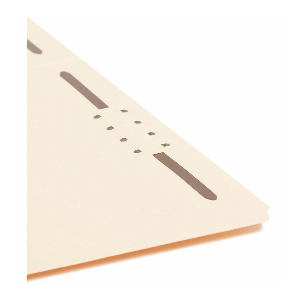 Smead Straight Tab Cut Letter Recycled Fastener Folder - 8 1/2" x 11" - 3/4" Expansion - 2 x 2K Fastener - 2" for Folder - 11 pt. - 2 Plys - Manila - Reinforced Tab - 10% Recycled - 50 / Box. Picture 6