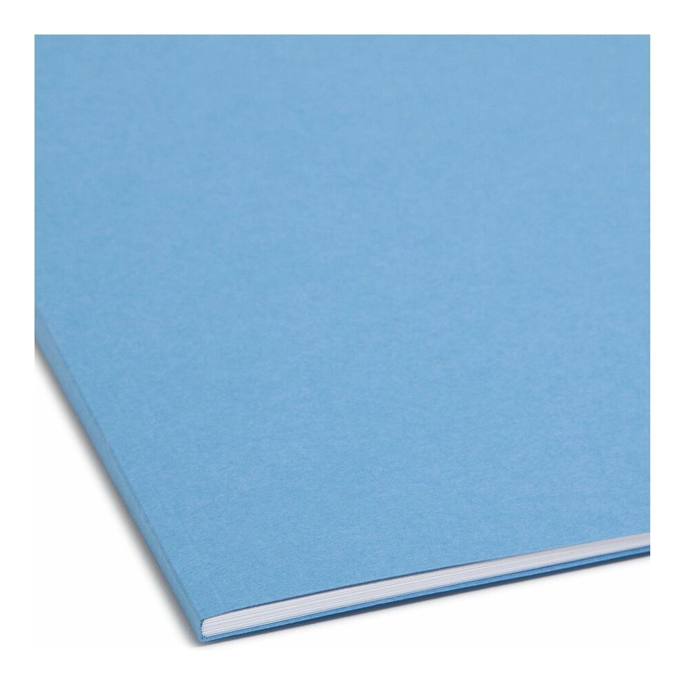 Smead Colored 1/3 Tab Cut Legal Recycled Fastener Folder - 8 1/2" x 14" - 3/4" Expansion - 2 x 2K Fastener - 2" for Folder - Top Tab Location - Assorted Tab Position - 11 pt. - 2 Plys - Blue - Reinfor. Picture 6