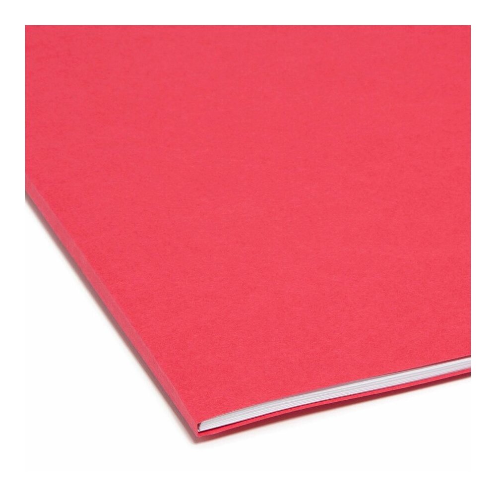 Smead Colored 1/3 Tab Cut Legal Recycled Top Tab File Folder - 8 1/2" x 14" - 3/4" Expansion - Top Tab Location - Assorted Tab Position - 11 pt. - 1 Plys - Red - Rounded Corner - 10% Recycled - 100 / . Picture 6