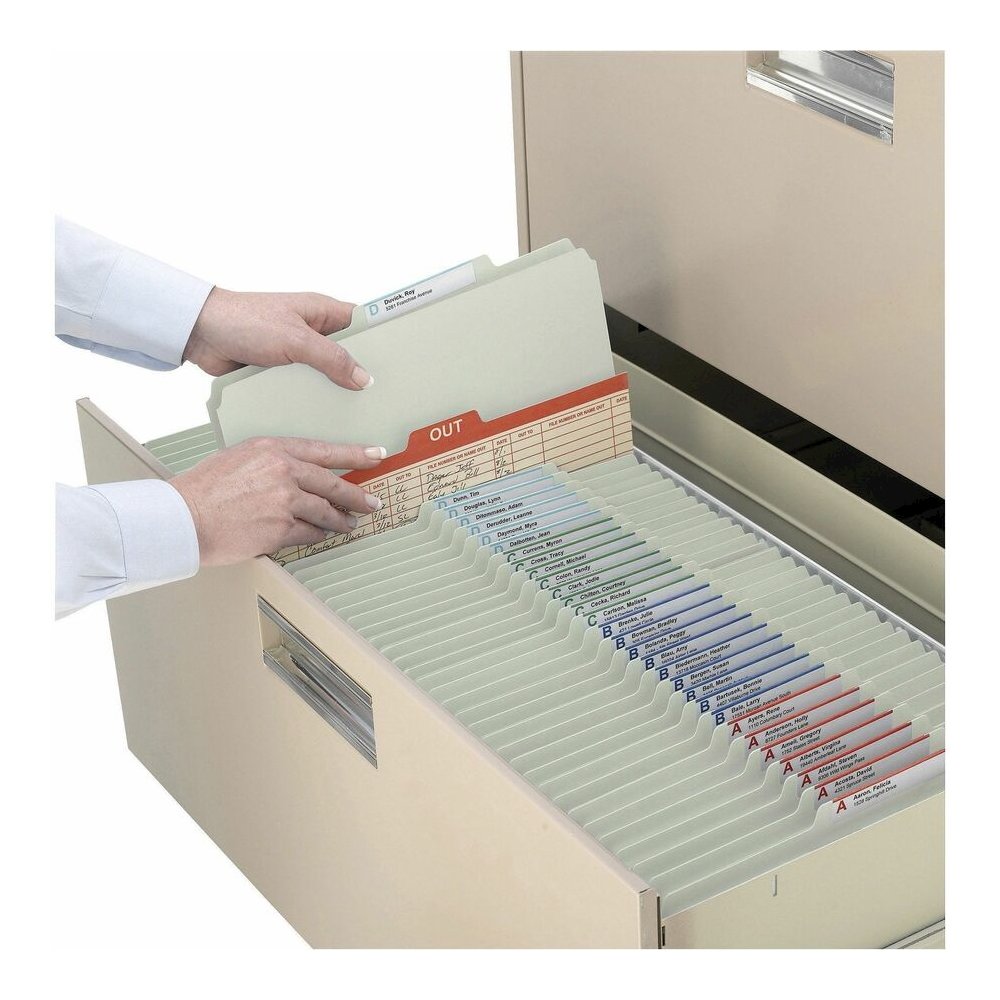 Smead SafeSHIELD 2/5 Tab Cut Legal Recycled Classification Folder - 8 1/2" x 14" - 2" Expansion - 2 x 2S Fastener - 2" for Folder - Top Tab Location - Right of Center Tab Position - 1 Divider - 25 pt.. Picture 7