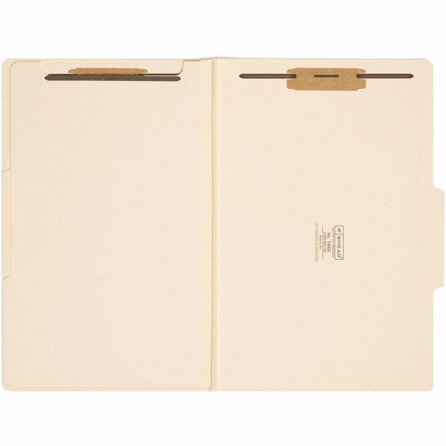 Smead 2/5 Tab Cut Legal Recycled Classification Folder - 8 1/2" x 14" - 2" Expansion - 2 x 2B Fastener - 2" for Folder - Top Tab Location - Right of Center Tab Position - 2 Divider - 18 pt. - 2 Plys -. Picture 2