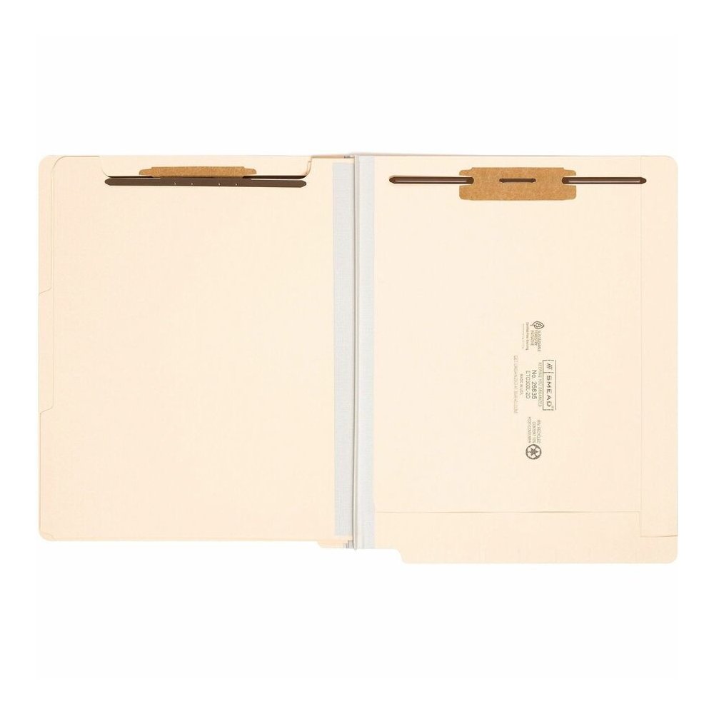 Smead Straight Tab Cut Letter Recycled Classification Folder - 8 1/2" x 11" - 2" Expansion - 2 x 2B Fastener - 2" for Folder - End Tab Location - 2 Divider - 18 pt. - 2 Plys - Pressboard - Manila - Lo. Picture 4