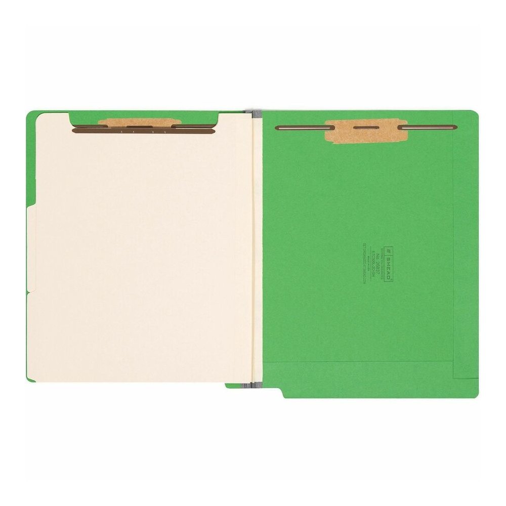 Smead Straight Tab Cut Letter Recycled Classification Folder - 8 1/2" x 11" - 2" Expansion - 2 x 2B Fastener - 2" for Folder - End Tab Location - Right of Center Tab Position - 2 Divider - 14 pt. - 2 . Picture 5