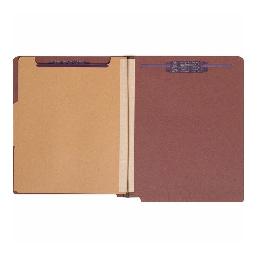 Smead Straight Tab Cut Letter Recycled Classification Folder - 8 1/2" x 11" - 2" Expansion - 2 x 2S Fastener - 2" for Folder - End Tab Location - 2 Divider - 25 pt. - Pressboard - Red - Heavy Duty, Te. Picture 4