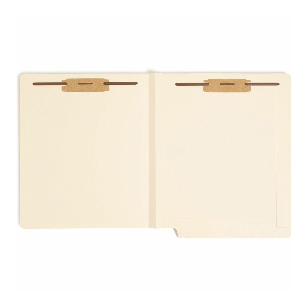 Smead Straight Tab Cut Letter Recycled Fastener Folder - 8 1/2" x 11" - 1 1/2" Expansion - 2 x 2B Fastener - 2" for Folder - End Tab Location - 14 pt. - 2 Plys - Manila - Reinforced Tab, Heavyweight C. Picture 5