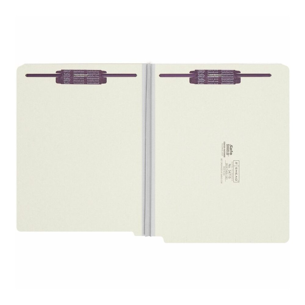 Smead Letter Recycled Fastener Folder - 8 1/2" x 11" - 2" Expansion - 2 x 2S Fastener - 2" for Folder - End Tab Location - 25 pt. - Pressboard - Gray/Green - Heavy Duty, Rounded Corner, Tear Resistant. Picture 4