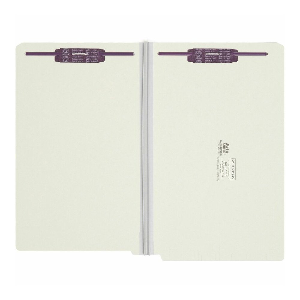 Smead Legal Recycled Fastener Folder - 8 1/2" x 14" - 2" Expansion - 2 x 2S Fastener - 2" for Folder - End Tab Location - 25 pt. - Pressboard - Gray, Green - Heavy Duty, Rounded Corner, Tear Resistant. Picture 4