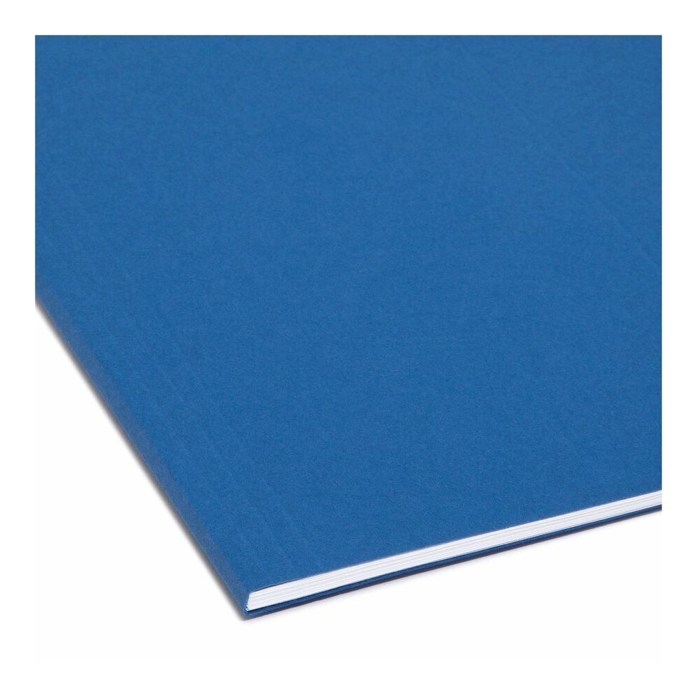 Smead 1/5 Tab Cut Letter Recycled Hanging Folder - 8 1/2" x 11" - Top Tab Location - Assorted Tab Position - 11 pt. - Vinyl - Navy Blue - Repositionable Tab - 10% Recycled - 25 / Box. Picture 6