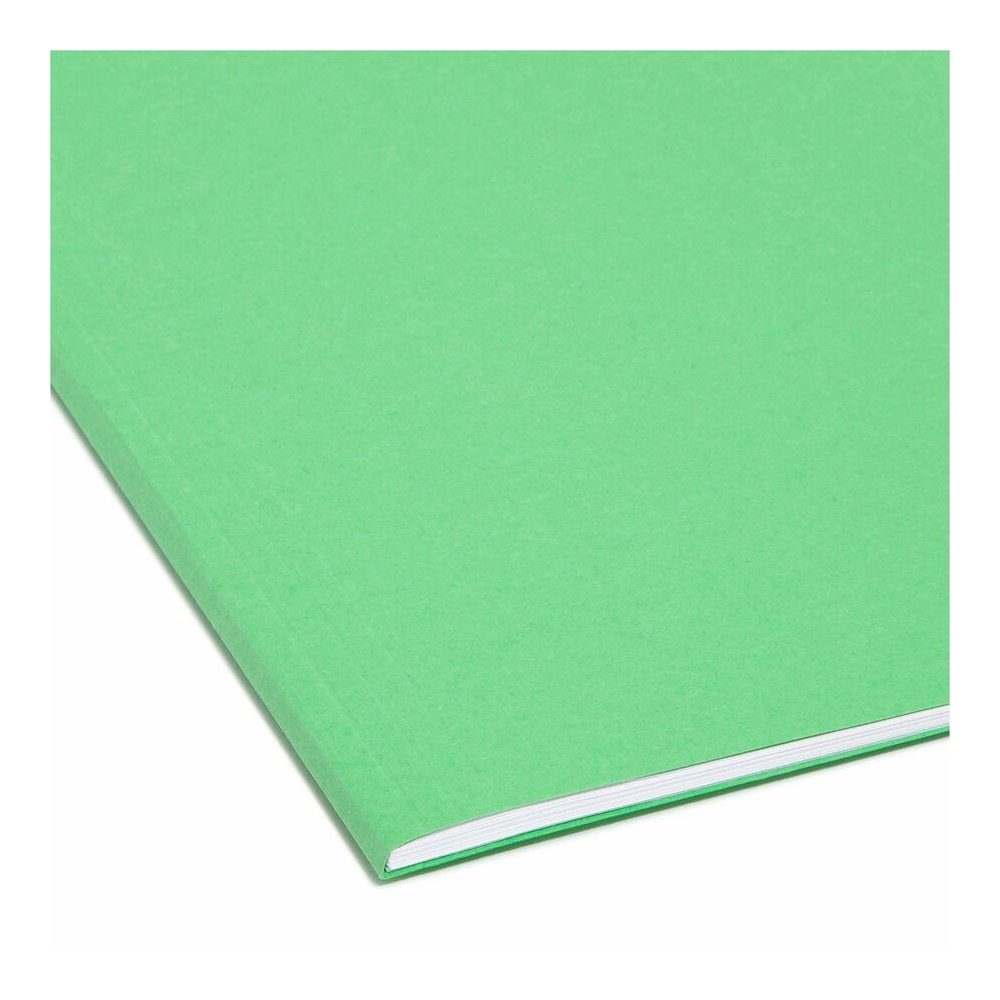 Smead Colored 1/5 Tab Cut Letter Recycled Hanging Folder - 8 1/2" x 11" - Top Tab Location - Assorted Tab Position - 11 pt. - Vinyl - Green - 10% Recycled - 25 / Box. Picture 6