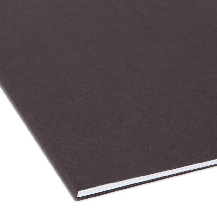Smead Colored 1/5 Tab Cut Letter Recycled Hanging Folder - 8 1/2" x 11" - Top Tab Location - Assorted Tab Position - 11 pt. - Vinyl - Black - 10% Recycled - 25 / Box. Picture 2
