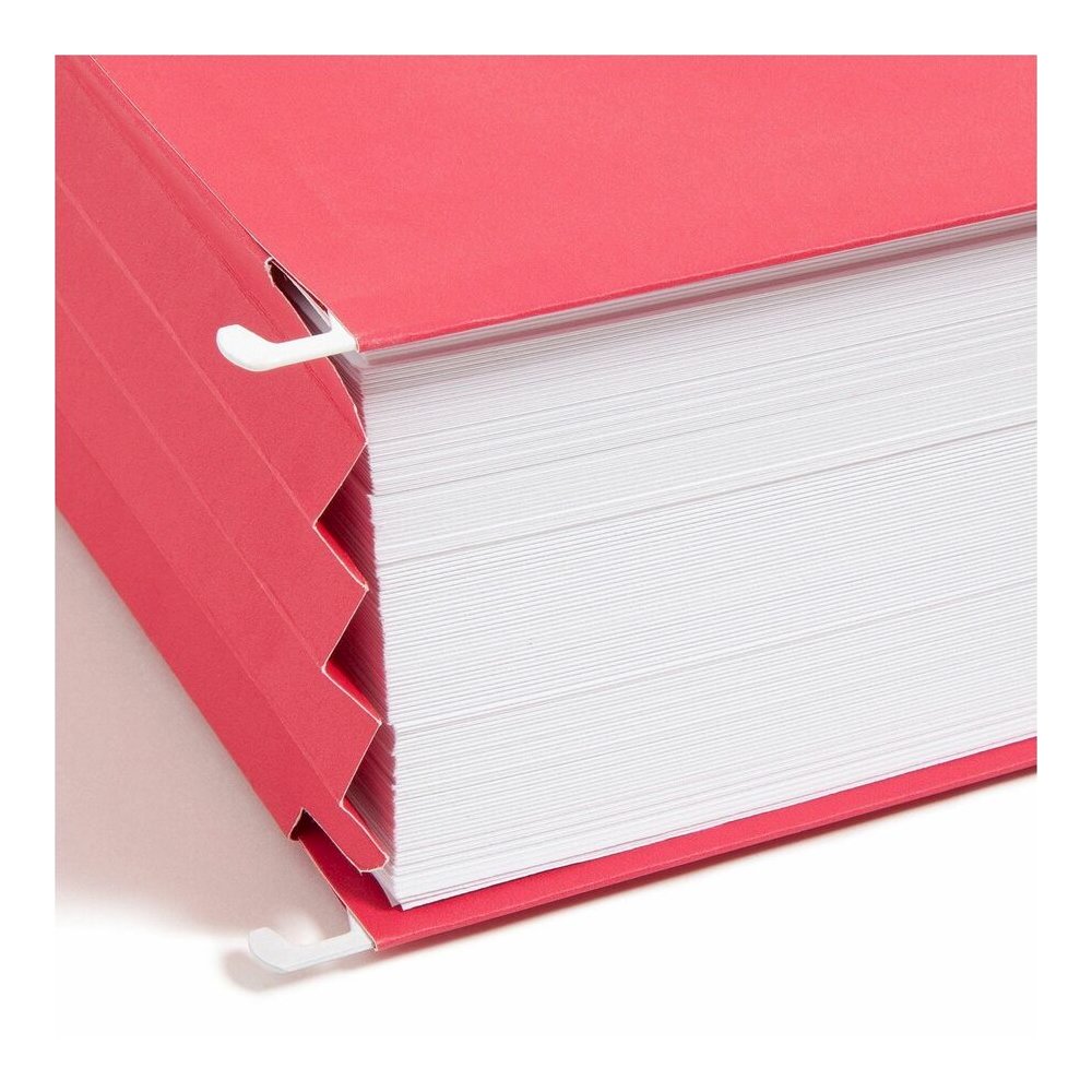 Smead Letter Recycled Hanging Folder - 8 1/2" x 11" - 3 1/2" Expansion - 11 pt. - Blue, Green, Red, Yellow - 10% Recycled - 4 / Pack. Picture 6