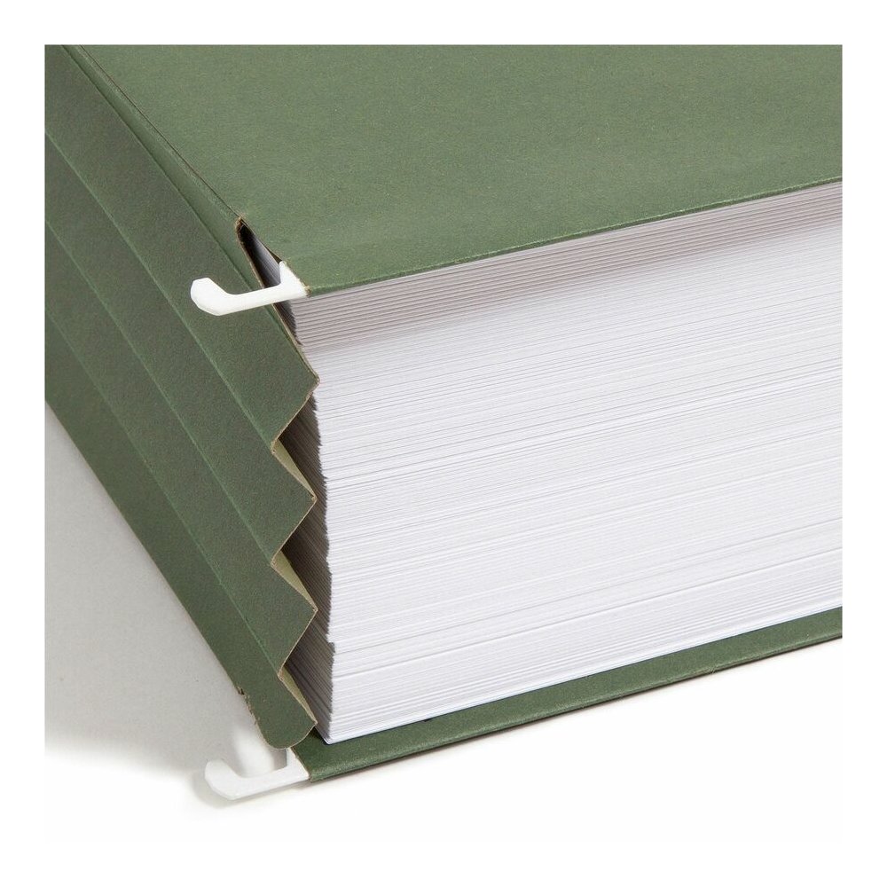 Smead Legal Recycled Hanging Folder - 8 1/2" x 14" - 3 1/2" Expansion - 11 pt. - Standard Green - 30% Recycled - 10 / Box. Picture 6